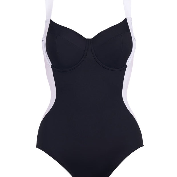 Ta3 | Black & White Women’s Underwire One-Piece Swimsuit